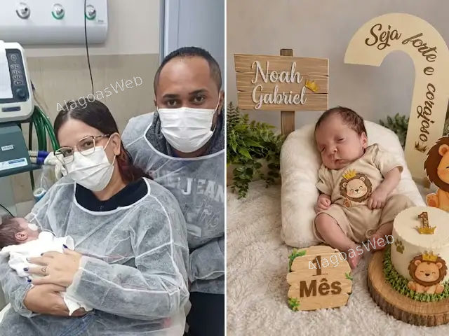 Noah, de um mês, apresentou sinais vitais cerca de 2 horas após ser dado como morto em Rio Claro, SP — Foto Arquivo Pessoal