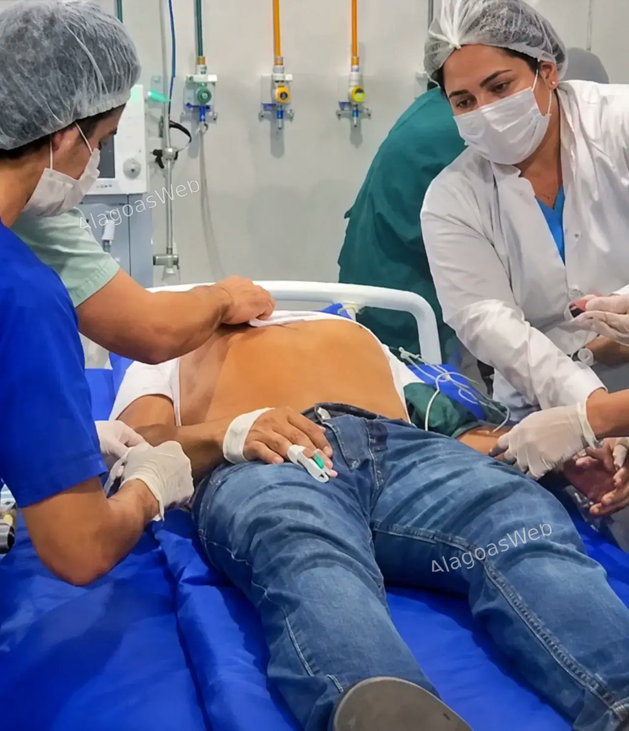 Carlos Eliberto foi encaminhado ao Hospital Geral do Estado (HGE), onde deu entrada na Área Vermelha