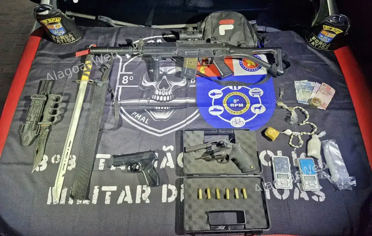 Traficante é preso com drogas, arma e simulacros durante operação do 8º BPM