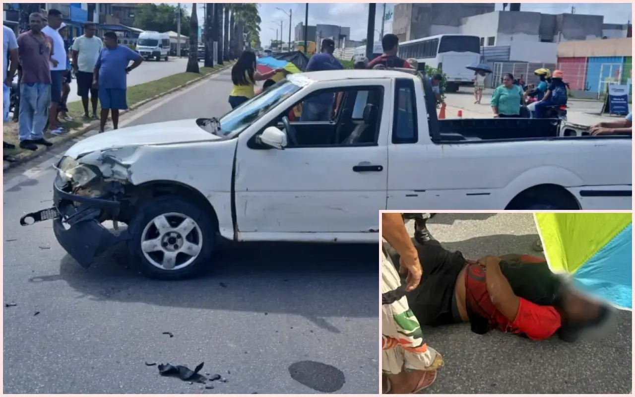 Motociclista é socorrido pelo Samu após colisão com carro na AL-420, em São Miguel dos Campos