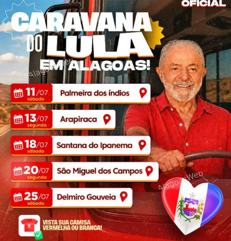 Caravana de Lula sem confirmação de Lula vira motivo de chacota em Alagoas