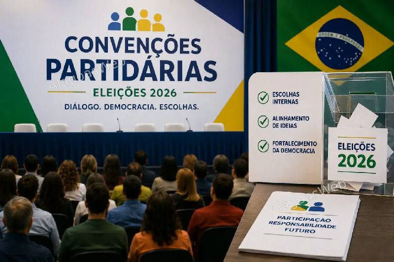 Convenções partidárias para as eleições de 2026 começam a partir desta segunda-feira