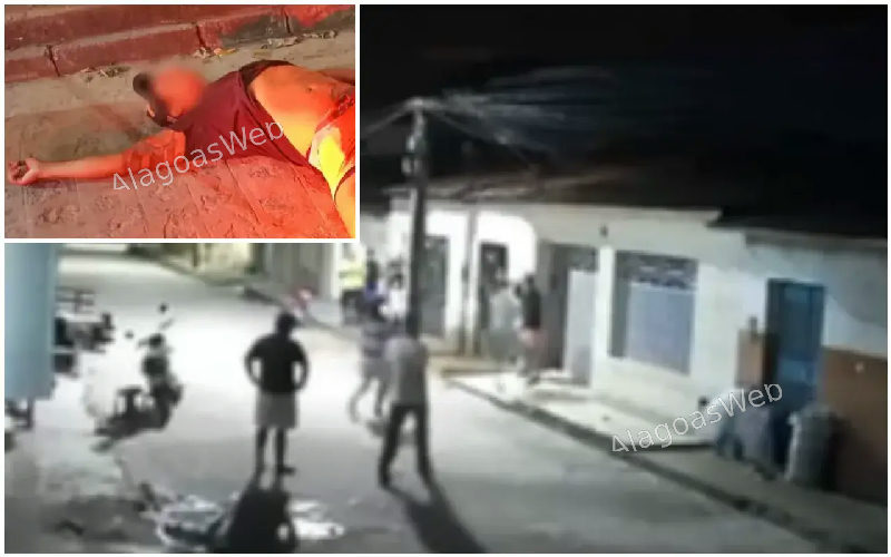 Câmera de segurança flagra momento em que homem ataca amigo com faca em São Miguel dos Campos