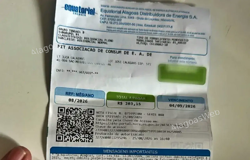 Moradores de São Miguel dos Campos denunciam contas de energia com dados de titularidade alterados